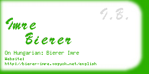 imre bierer business card